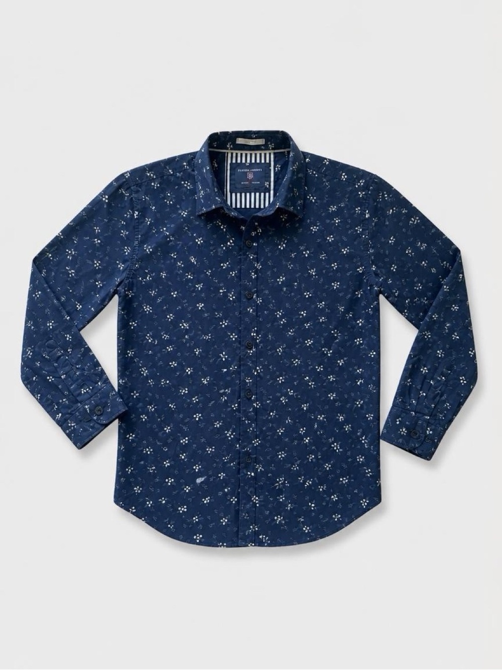Kid's Navy Floral Button-Down Shirt